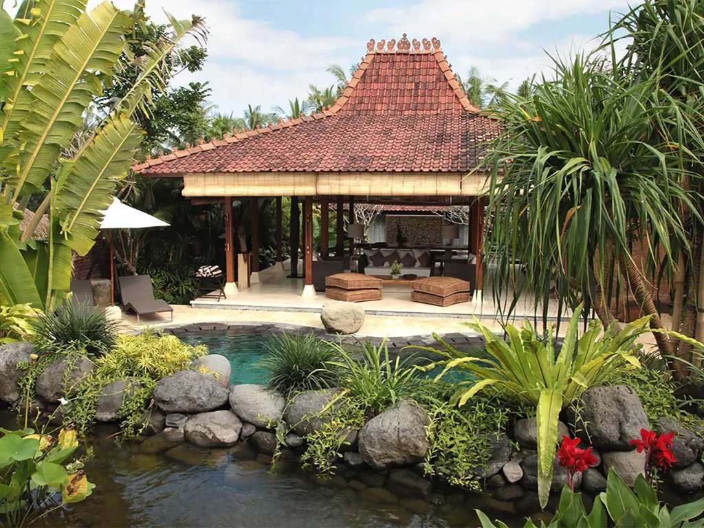 16. Villa Amy – Living and dining view from pool Villa Amy - Villa Gallery