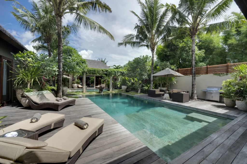 Eshara I – Pool deck and open door to Eshara II Villa Eshara Five - Villa Gallery