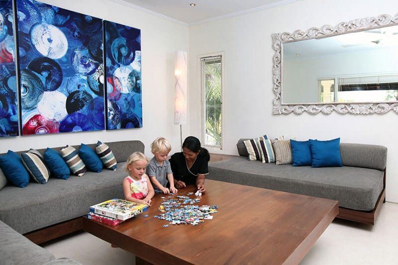 Nanny with kids in Villa Bali