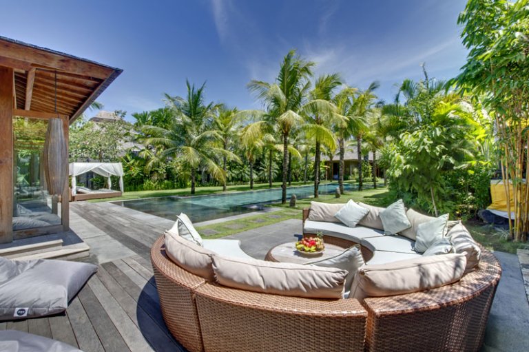 villa shambala seminyak poolside view