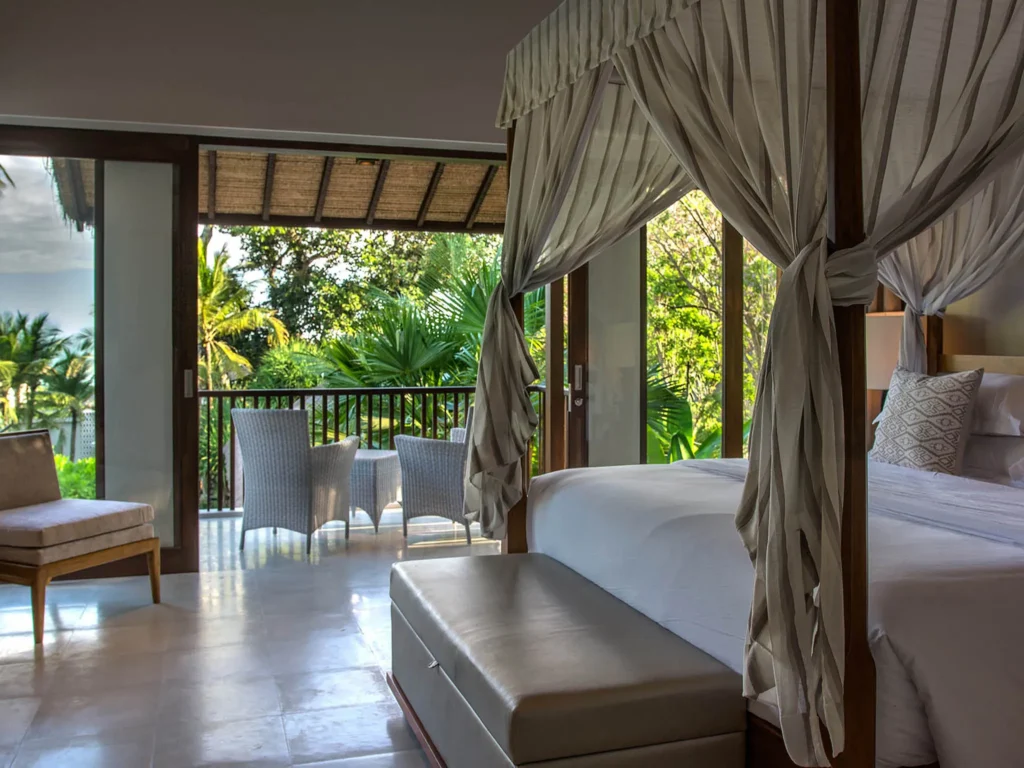 005 Seseh Beach Villa II – Master bedroom two and balcony Seseh Beach Villa Two - Villa Gallery