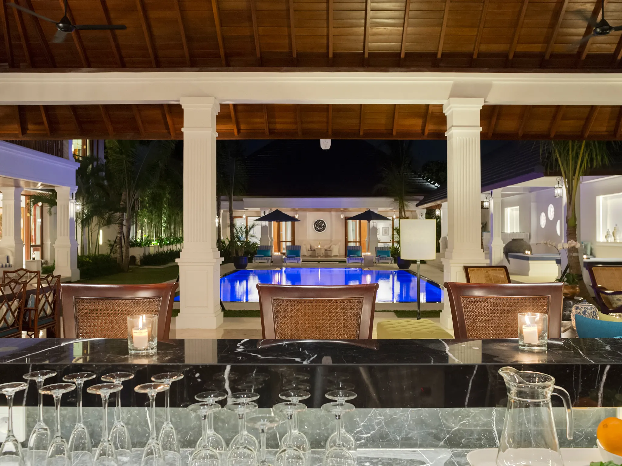 11. Villa Windu Asri – Bar and pool at night Villa Petitenget Collection - Villa Gallery