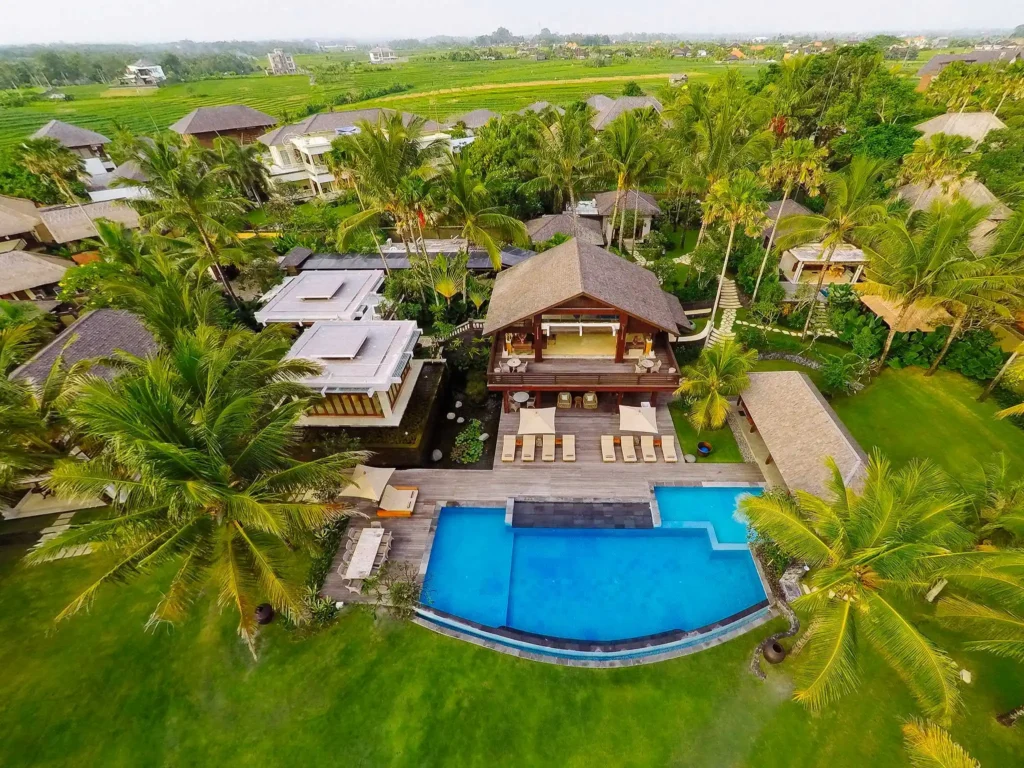2. Villa Semarapura – Aerial – High left side of the garden Villa Semarapura - Villa Gallery