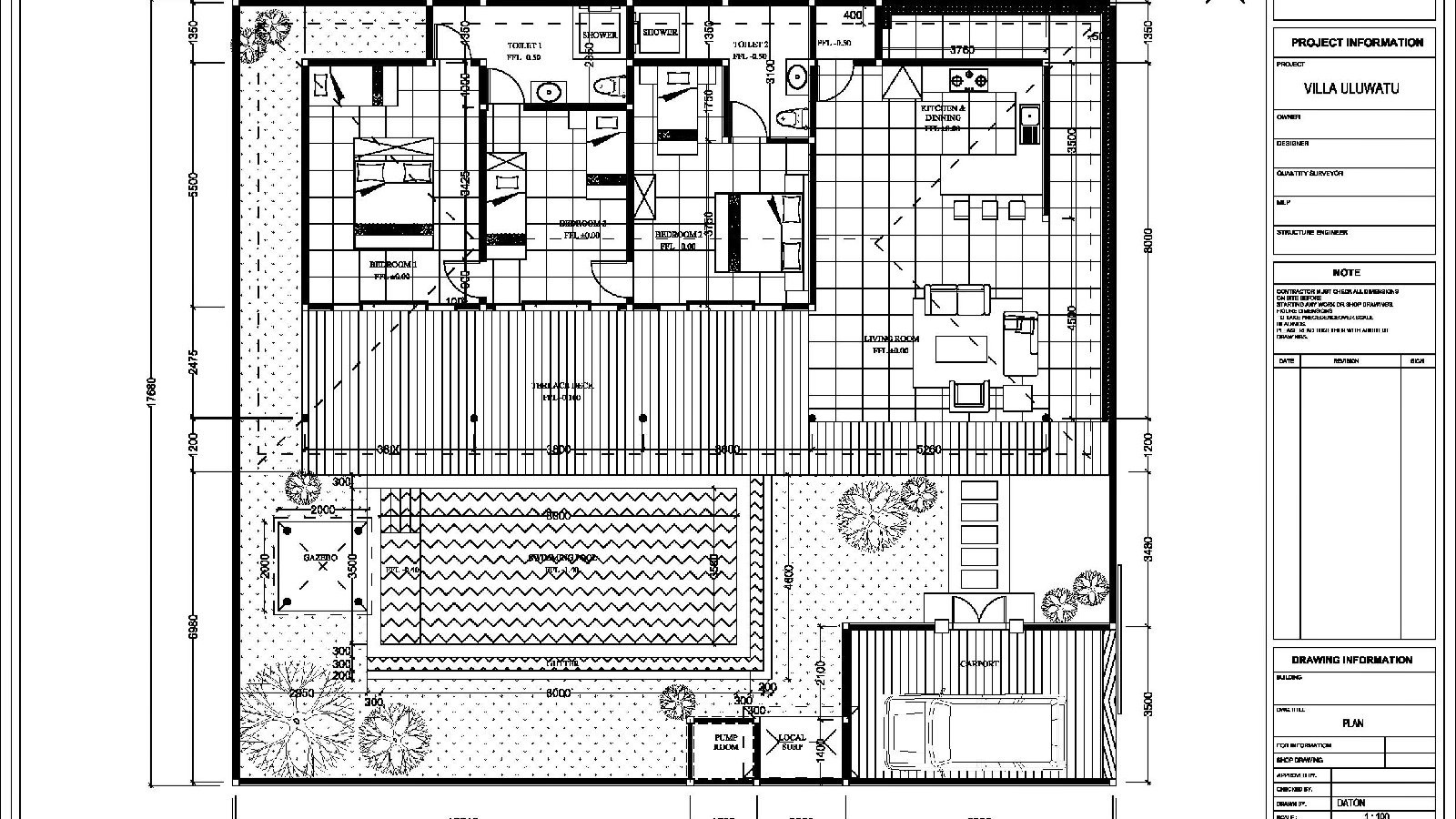 Villa Emile Estate Bingin - Floor Plan