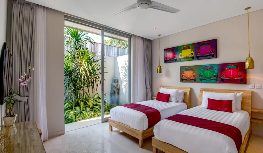 Guest-bedroom-two-plus-art Villa Bamboo Aramanis - Villa Gallery