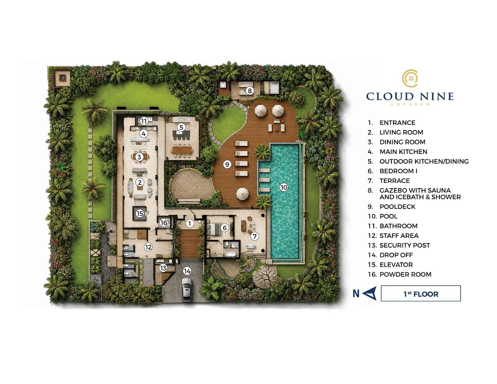 Villa Cloud Nine Ungasan - Floor Plan