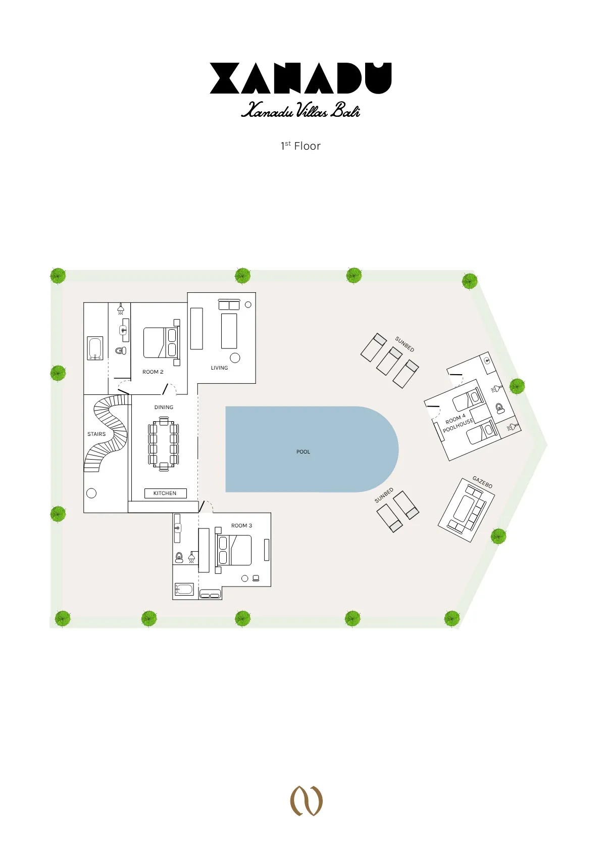 Villa Xanadu Pererenan - Floor Plan