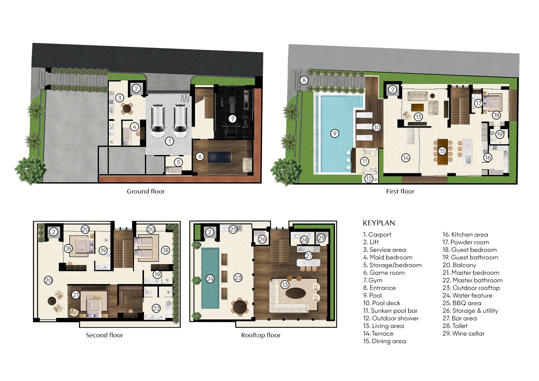Villa Atma Sanur - Floor Plan