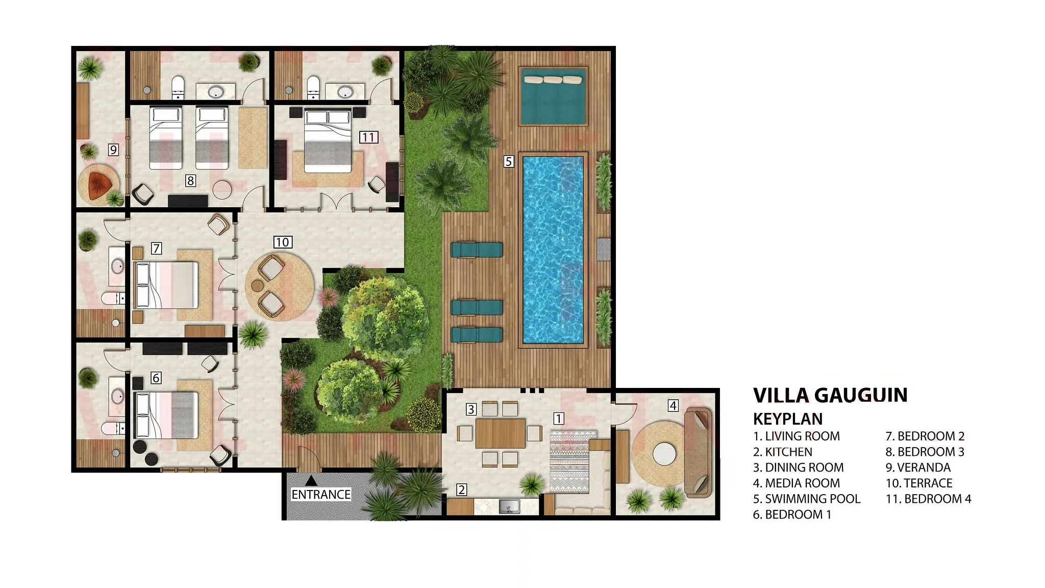 Villa Gauguin Seminyak - Floor Plan